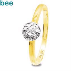 Diamant guld ring med hele 9 diamanter