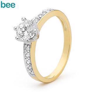 Solitaire ring med 1 carat zirkonia