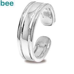 T�ring med bred og to tynde ringe i 925 s�lv