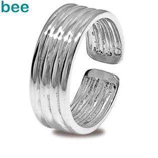 Bred t�ring ligesom 4 tynde ringe i 925 s�lv