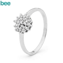 S�lv fingerring med 19 glimtende zirkonia