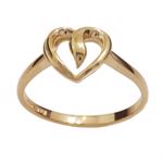 9 kt hjerte ring