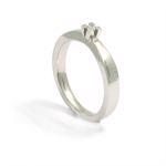 14 kt Toftegaard Solitaire hvidguldsring med 0,03 ct Wesselton VVS