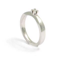 14 kt Toftegaard Solitaire hvidguldsring med 0,03 ct Wesselton VVS