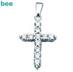 Glimtende zirkonia sterling s�lvkors