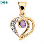 9 ct Gold Amethyst and Diamond Pendant