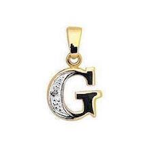 G Bogstavs guld vedh�ng med 0,005 ct diamant