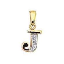 J Bogstavs guld vedh�ng med 0,005 ct diamant