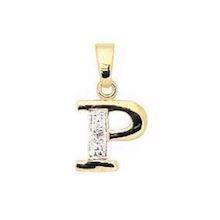 P Bogstavs guld vedh�ng med 0,005 ct diamant