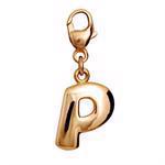 P Guld bogstavs vedh�ng med karabin