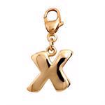 X Guld bogstavs vedh�ng med karabin