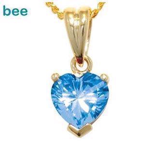9 kt vedh�ng med hjerteformet bl� topaz