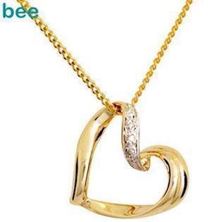9 ct Sliding gold and Diamond heart