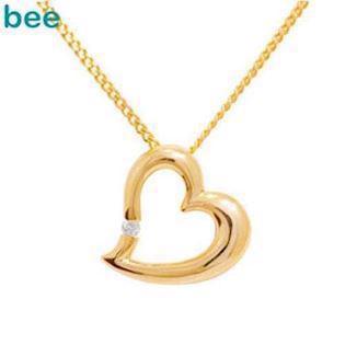 Designer guldhjerte vedh�ng m/ 1 stk 0,03 ct diamant