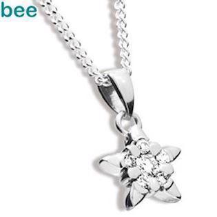 Diamond Star Pendant in 9 ct white gold