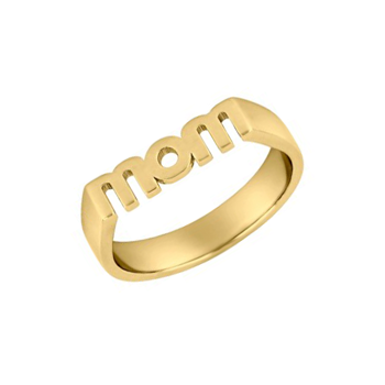 Nordahl's Statement ring 'MOM' i forgyldt sølv, ring str 56