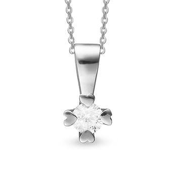 Mary 14 kt hvidguld vedhæng med i alt 0,40 ct labgrown diamant Wesselton VS