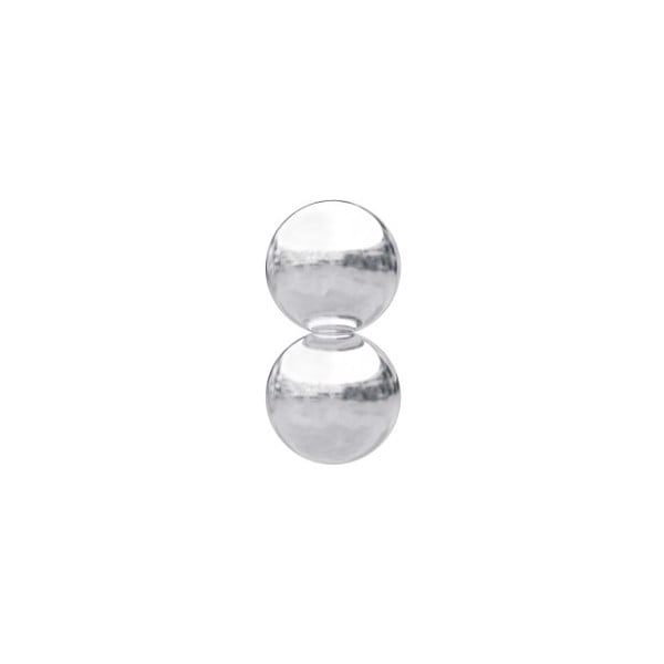 Nordahl\'s PIERCE52 labret-piercing i rhodineret sterling sølv med 2x 2mm kugler