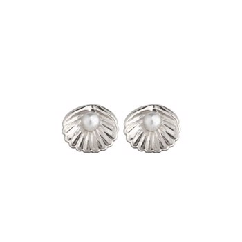 Sea shell Pearl ørestikker i sterling sølv, Jeberg Jewellery