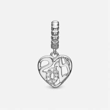 Christina Jewelry, sølv charm til sølvarmbånd eller 4 mm slim læderarmbånd - Year 2024
