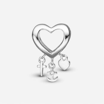 Christina Jewelry, charm til sølvarmbånd eller 4 mm slim læderarmbånd - My Faith, Hope and Love