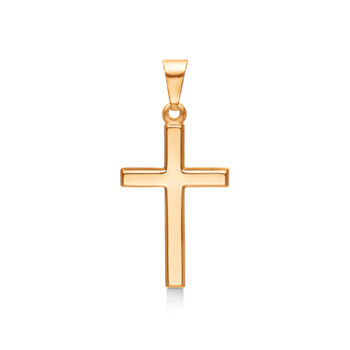 Enkelt 8 kt guld kors vedhæng fra Støvring Design