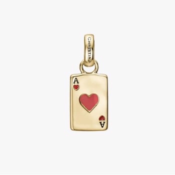 Ace of Hearts vedhæng i forgyldt sølv fra Christina Jewelry
