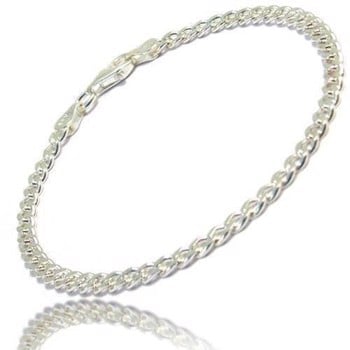 Panser Facet 925 sterling sølv halskæde, 1,8 mm / tråd 0,55 - længde 55 cm