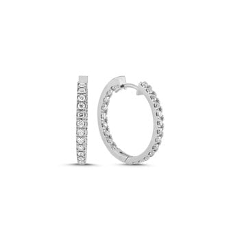 14 kt hvidguld Diamond creols ørecreoler med i alt 0,84 ct diamanter Wesselton SI