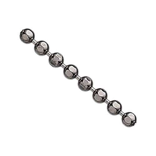 Kugle Facet halskæde i sort rhodineret sølv på 1,5 mm og længde 70 cm