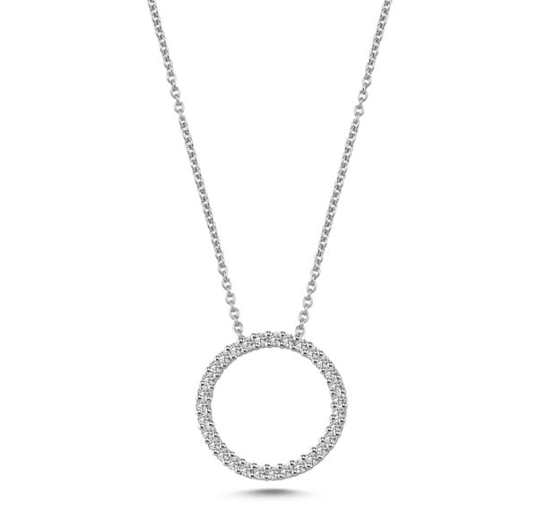 Nuran 14 kt hvidguld Ø 16 mm Cirkel Diamonds, med 31 stk 0,01 ct Wesselton / SI