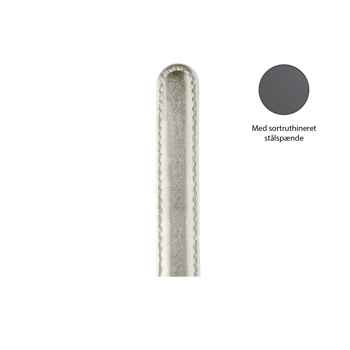 Christina Collect urrem, sølv - 16 mm med sort stålspænde