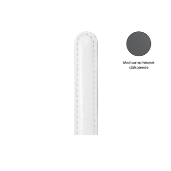 Christina Collect urrem, hvid - 16 mm med sort stålspænde
