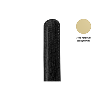 Christina Collect urrem, sort - 16 mm med forgyldt stålspænde