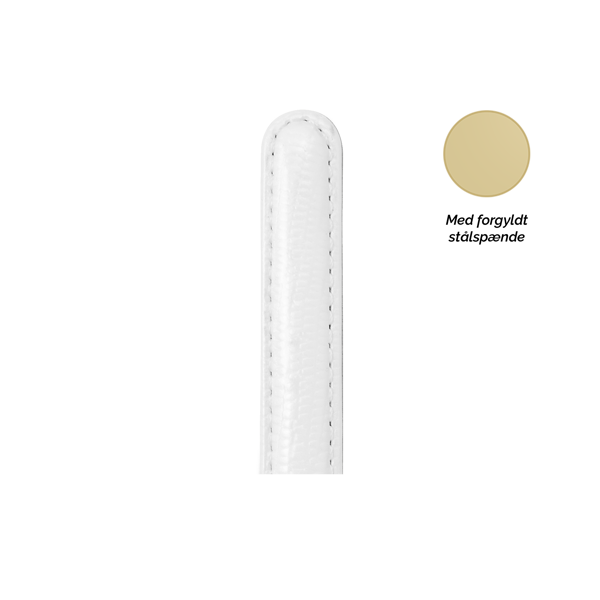 Christina Collect urrem, hvid - 16 mm med forgyldt stålspænde