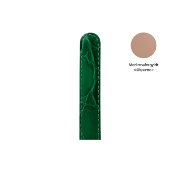 Christina Collect urrem, grøn - 16 mm med rosaforgyldt stålspænde