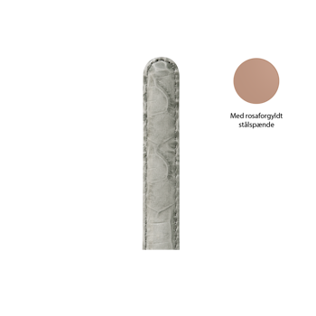 Christina Collect urrem, grå - 16 mm med rosaforgyldt stålspænde