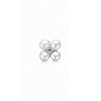 Seville blomster ørestik i sterling sølv med små hvide perler og glitrende zirkonia