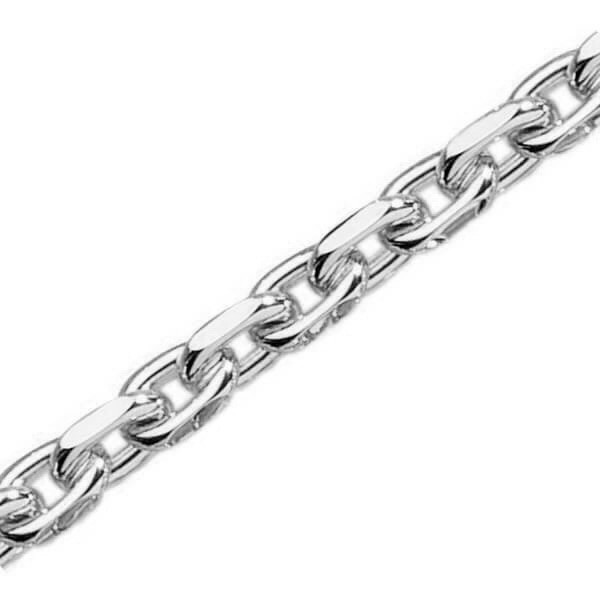 Anker facet halskæde i massivt 925 sterling sølv, tråd 1,0 / bredde ca 2,6 mm og længde 100 cm