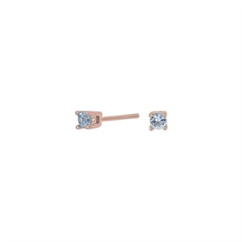 Joanli Nor HELLENNOR rosa forgyldt sterling sølv Øreringe 4 grabs ørestik med smukke blå zirkonia