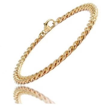 8 kt Panser facet guld halskæde, 1,3 mm bred / tråd 0,45 mm, længde 50 cm