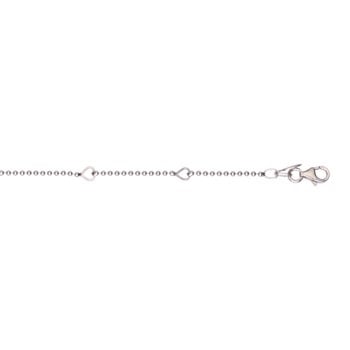 Kæde sølv rhodineret kuglekæde med åbne hjerter, fra L&G