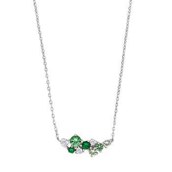 Rhd. sølv halskæde NADINENOR grøn, fra Joanli Nor