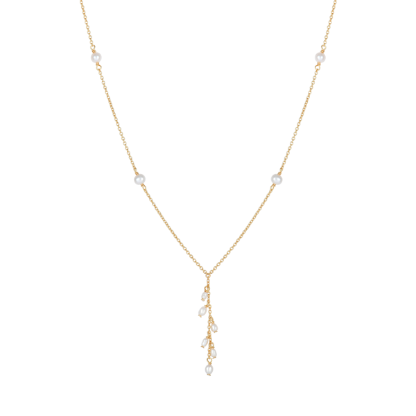 Forgyldt sølv collier med perler, fra Støvring Design