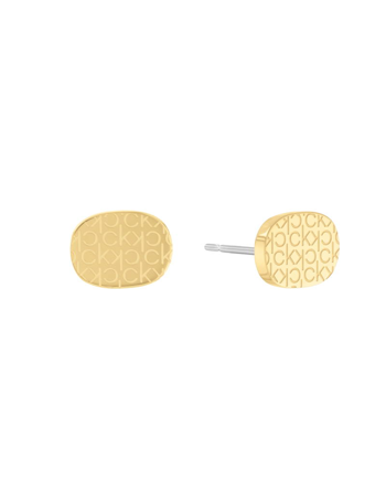 Calvin Clein øreringe med logo i guldfarve