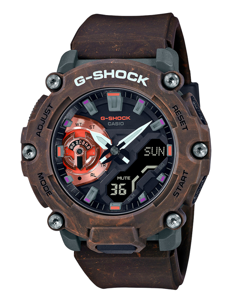 G-Shock Brun resinplast Anadigi Herre ur fra Casio, GA-2200MFR-5AER