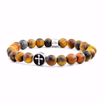 FRANK1967 Herre Armbånd Orange Tigerøje