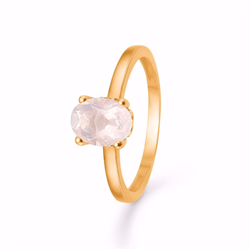 8 kt. guld ring med Rosa Quartz fra Guld & Sølv Design