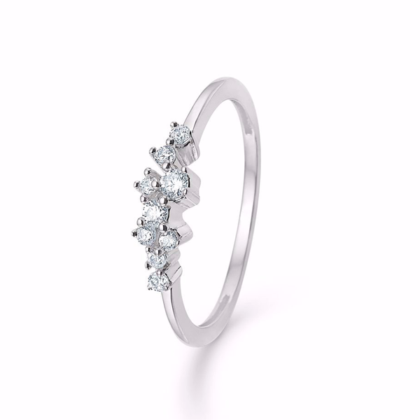 Hvidguld ring 9 kt. med zirkonia fra Guld & Sølv Design