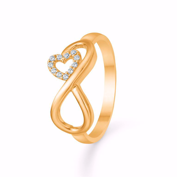Eternity & hjerte ring 8 kt. guld fra Guld & Sølv Design